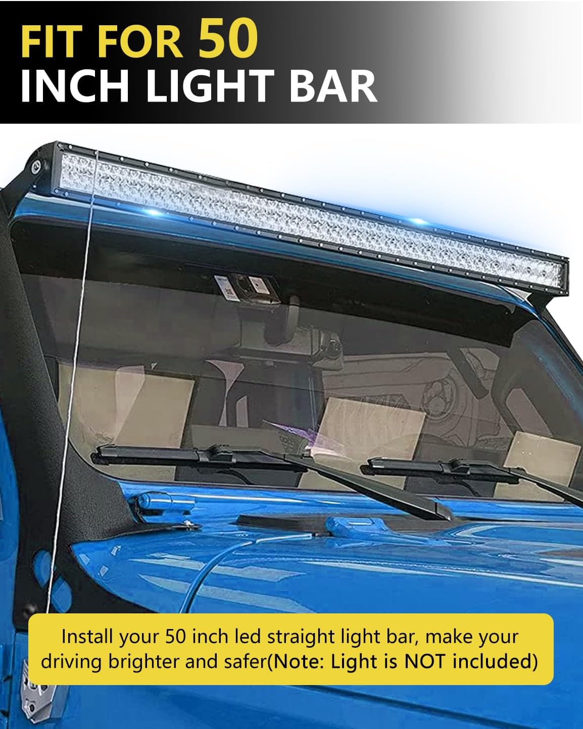4X4WAVERS 52" Light Bar Windshield Mounting Brackets (without A pillar) - Jeep Wrangler JL/JLU/Gladiator-JT 2018+