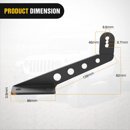 4X4WAVERS Straight Work Light Bar Hood Mounts Bracket Kit - 32 inch - Jeep Wrangler JL/JLU/4XE/Gladiator-JT 2018+