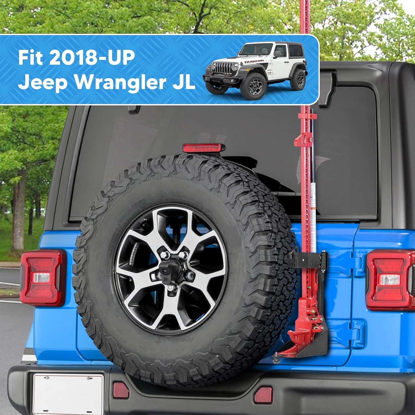 4X4WAVERS Hi-Lift Jack Mount Holder Tailgate Bracket - Jeep Wrangler JL/JLU/4XE 2018+ - 4X4 WAVERS