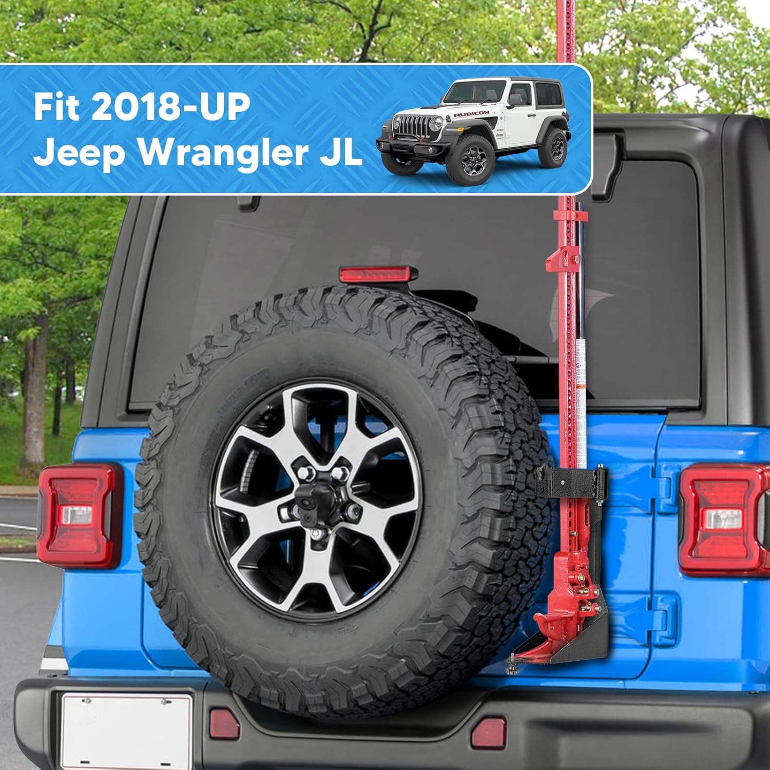 4X4WAVERS Hi-Lift Jack Mount Holder Tailgate Bracket - Jeep Wrangler JL/JLU/4XE 2018+ - 4X4 WAVERS