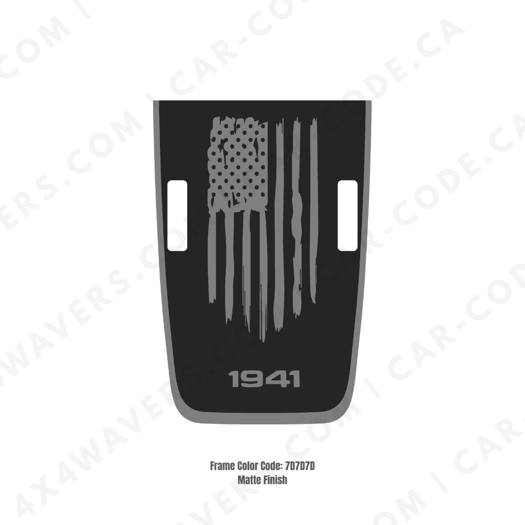 4x4wavers AMERICA 1941 Decal Sticker Kit for JL Rubicon Hood – Vinyl Car Decals for Jeep Wrangler Models – Made in Canada - 4X4 WAVERS
