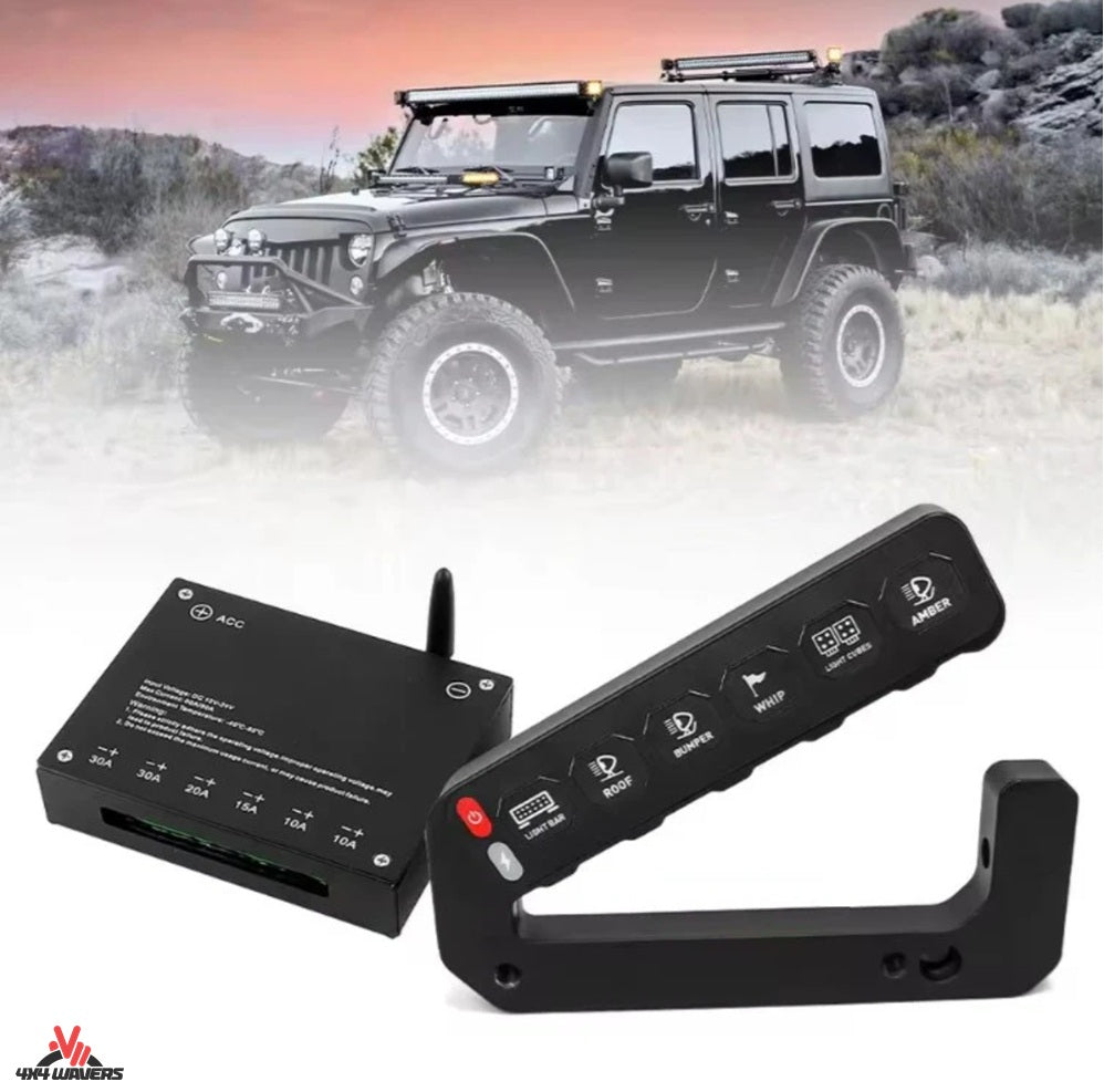 4X4Wavers Grab Handle 6 Gang Switch Panel - Jeep Wrangler JK/JKU 2007-2018 - 4X4 WAVERS