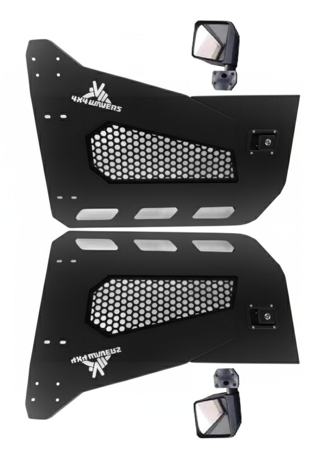 4X4 WAVERS Specialty Premium Offroad Half Doors with side mirrors - Front Doors Only - Jeep Wrangler JK/JKU 2007-2018