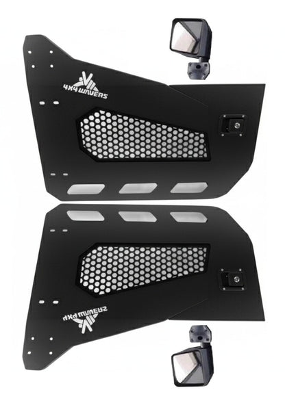 4X4 WAVERS Specialty Premium Offroad Half Doors with side mirrors - Front Doors Only - Jeep Wrangler JK/JKU 2007-2018