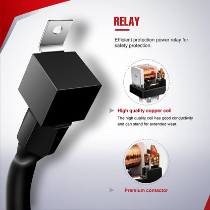 4X4Wavers 16AWG DT Connector Wiring Harness Kit Led Light Bar 12V on Off Switch Power Relay Blade Fuse for Off Road Lights Led Work Light-2 Leads