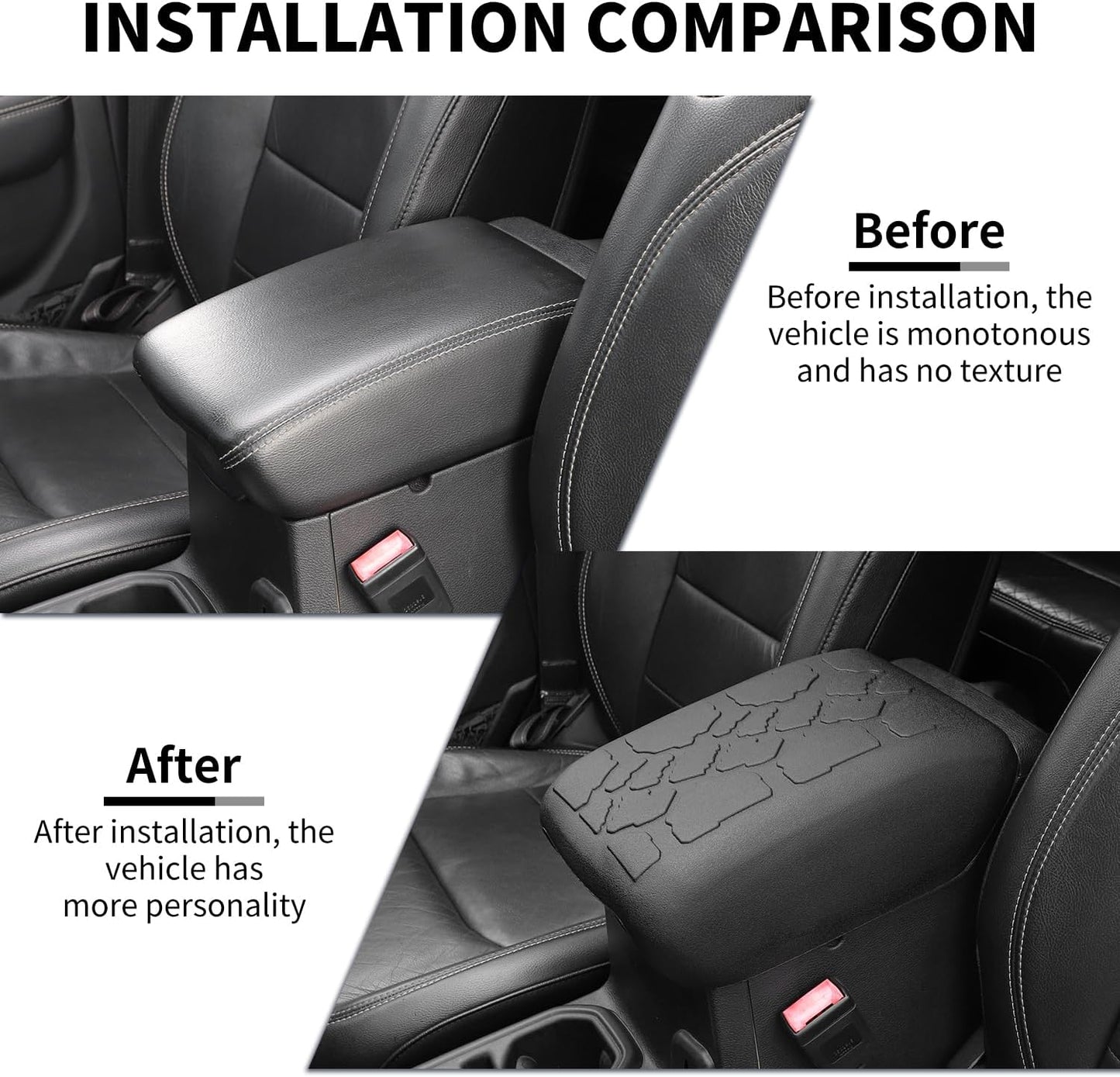 4X4Wavers Tire Tread Armrest Center Console Cover - Jeep Wrangler JL/JLU/4XE/Gladiator-JT 2018+