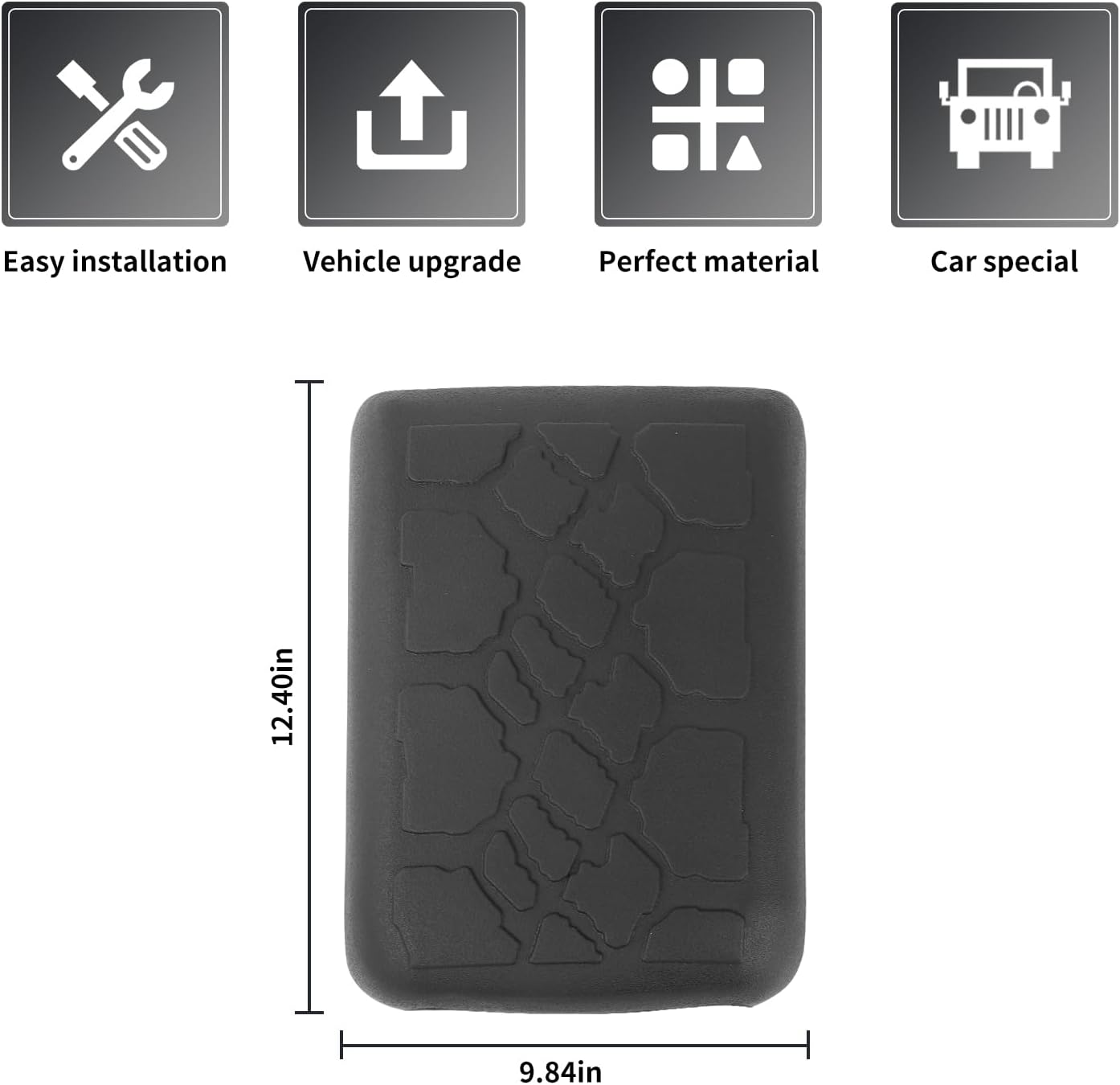 4X4Wavers Tire Tread Armrest Center Console Cover - Jeep Wrangler JL/JLU/4XE/Gladiator-JT 2018+