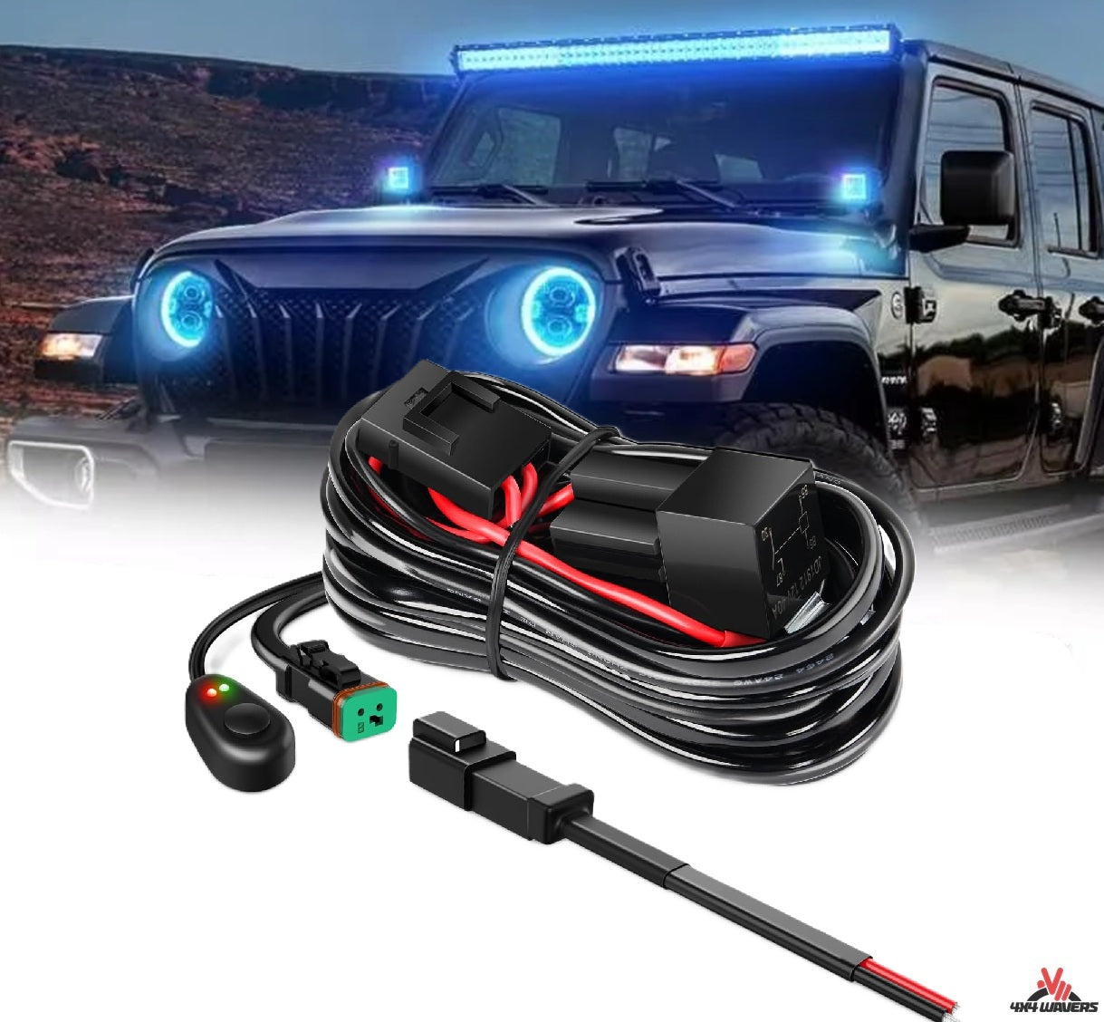 4X4Wavers 14AWG DT Connector Wiring Harness Kit Led Light Bar - 4X4 WAVERS