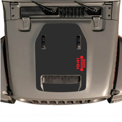 CarCode hood decal for Jeep Wrangler JL/JLU Rubicon 392 and Gladiator Mojave 2020-2026, style #56, shown on vehicle hood.
