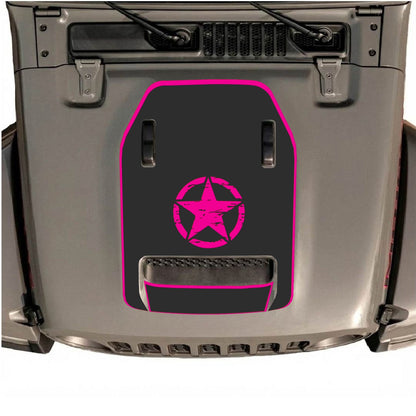 CarCode hood decal for Jeep Wrangler JL/JLU Rubicon 392 and JT Gladiator Mojave 2020-2026, style #45, shown on vehicle hood