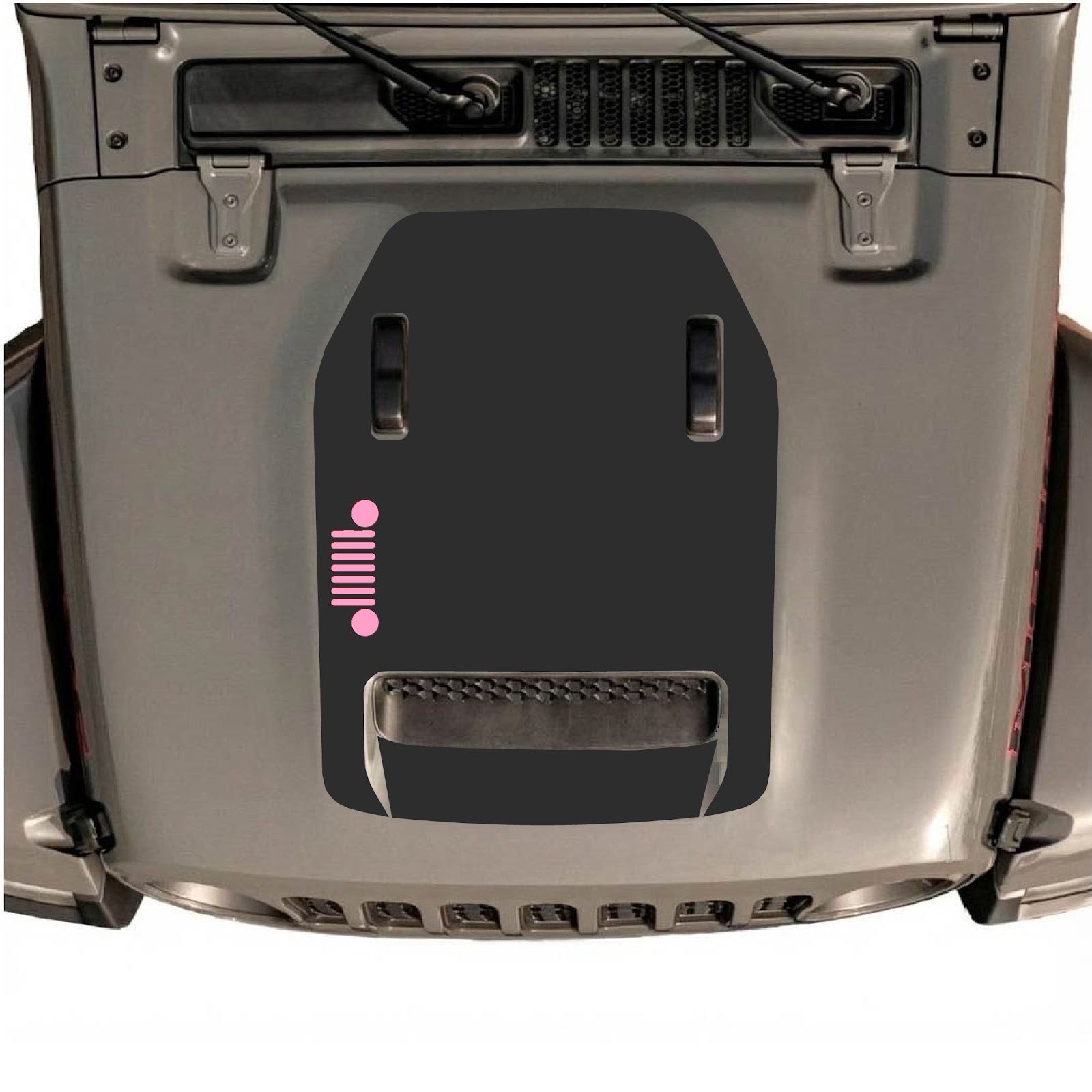 CarCode hood decal for Jeep Wrangler JL/JLU Rubicon 392 and JT Gladiator Mojave 2020-2026, style #54, shown on vehicle hood.