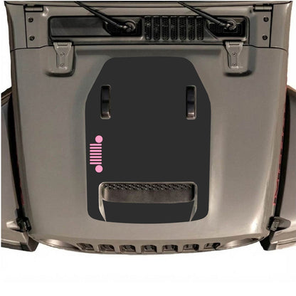 CarCode hood decal for Jeep Wrangler JL/JLU Rubicon 392 and JT Gladiator Mojave 2020-2026, style #54, shown on vehicle hood.