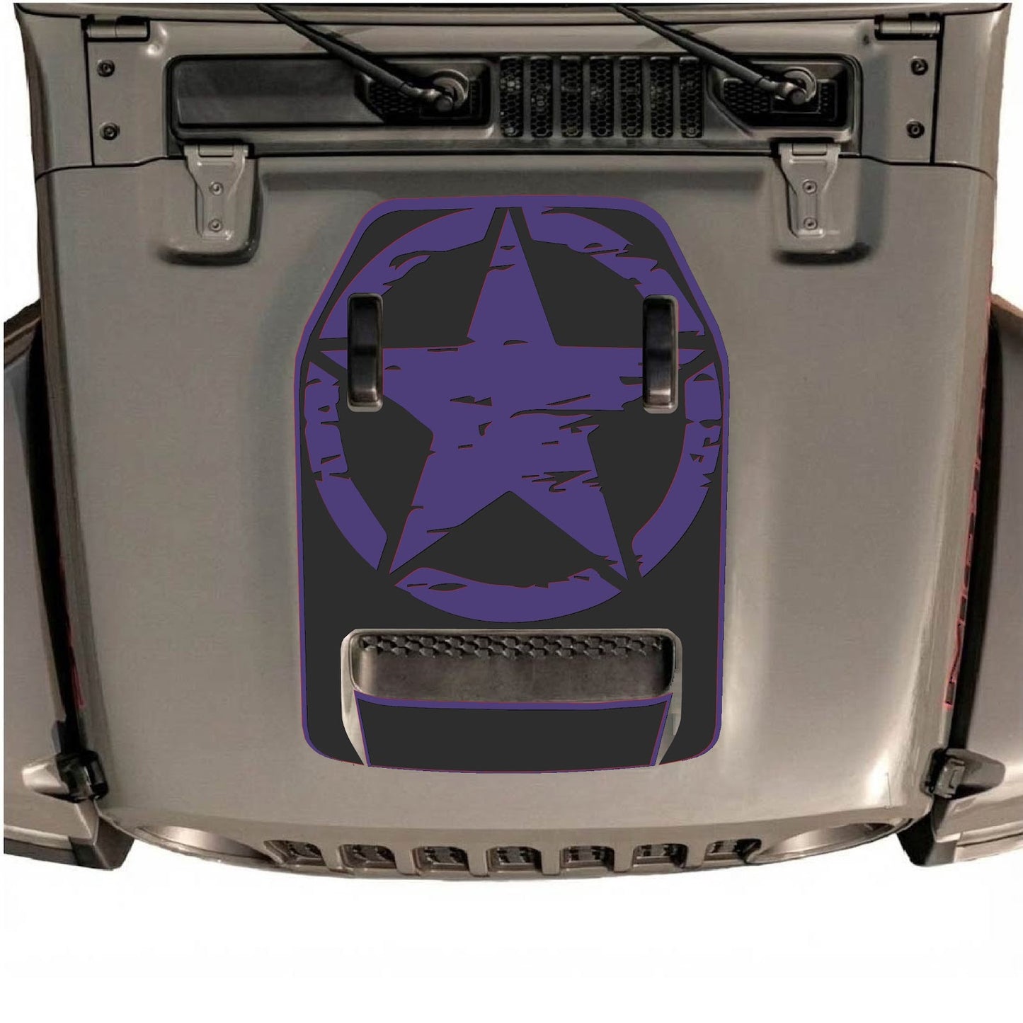 CarCode hood decal for Jeep Wrangler JL/JLU Rubicon 392 and JT Gladiator Mojave 2020-2026, stylish design on vehicle's hood.
