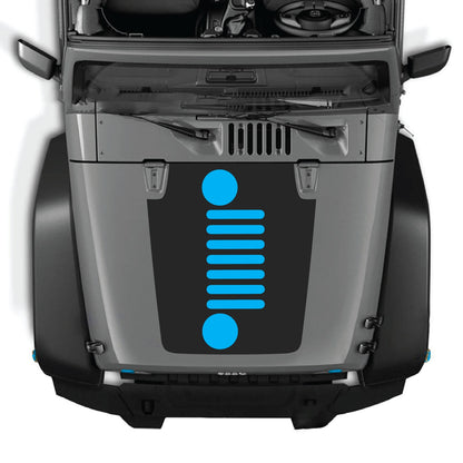 Jeep Wrangler JK/JKU hood decal by CarCode, Style #51, black graphic design on vehicle hood