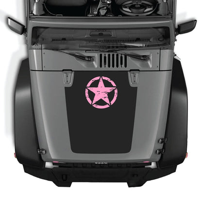 Jeep Wrangler JK/JKU hood decal by CarCode, style #45, black and gray graphic design on vehicle hood, 2007-2018 model.