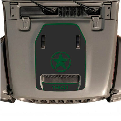 Jeep Wrangler JL/JLU Rubicon 392 hood decal by CarCode, style #43, featuring bold graphic design on vehicle hood.