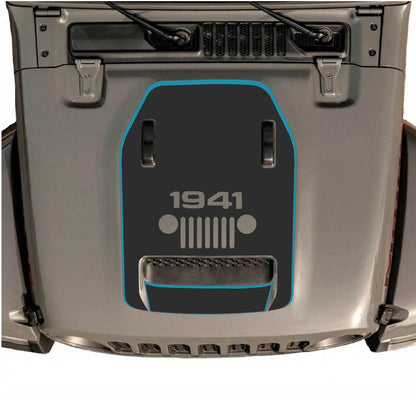 CarCode hood decal for Jeep Wrangler JL/JLU Rubicon 392 and JT Gladiator Mojave 2020-2026, style #92, shown on vehicle hood.