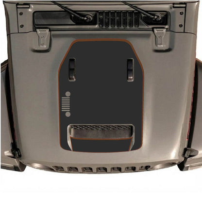 CarCode hood decal for Jeep Wrangler JL/JLU Rubicon 392 and JT Gladiator Mojave 2020-2026, style #95, shown on vehicle hood.