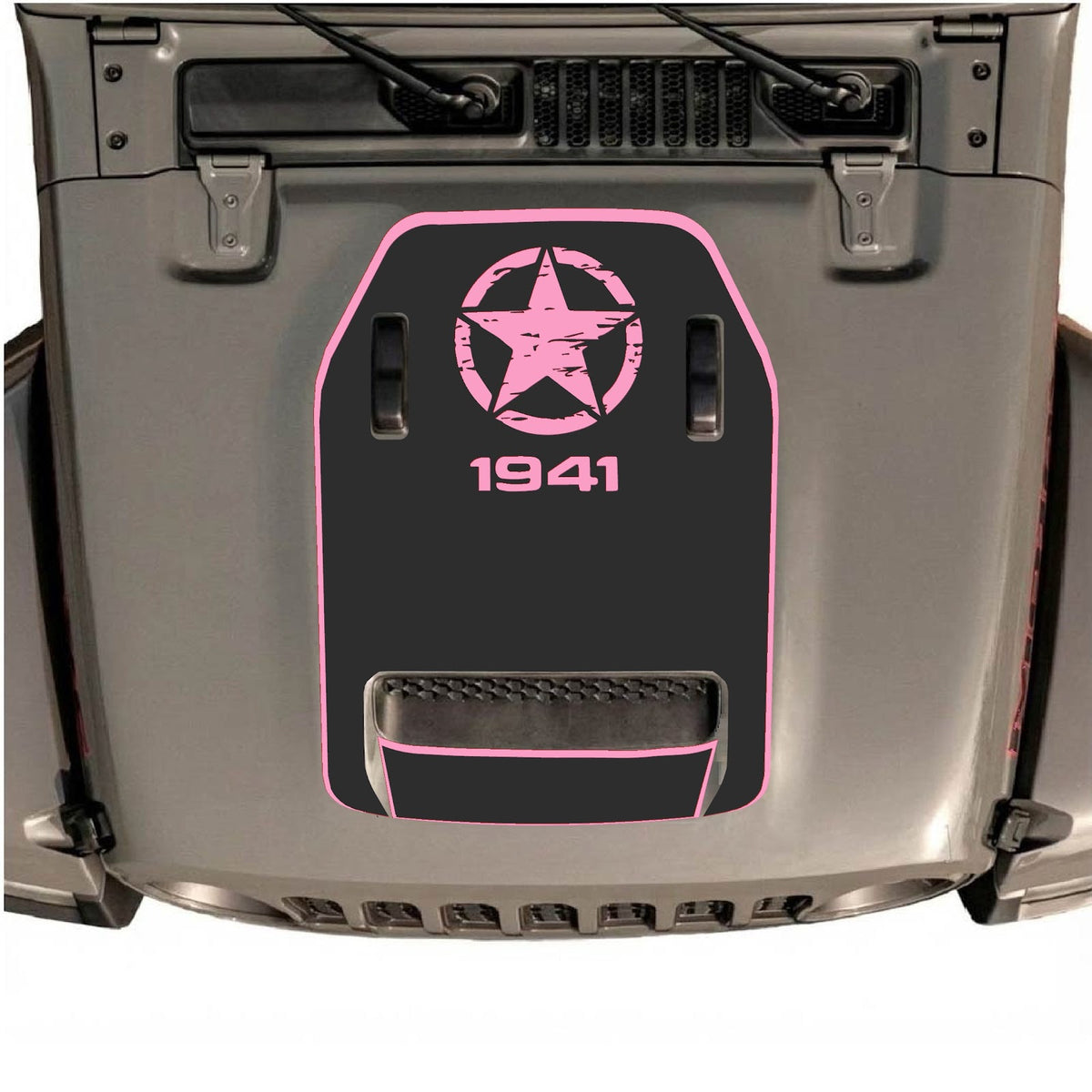 CarCode autocollant de capot pour Jeep Wrangler JL/JLU Rubicon 392 et JT Gladiator Mojave 2020-2026, style #37, visible sur le capot du véhicule