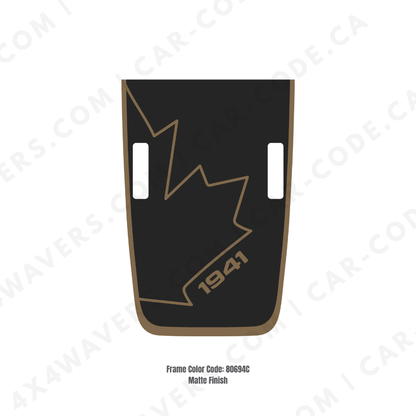 4x4wavers CANADA 1941 Decal Sticker Kit for JL Rubicon Hood – Vinyl Car Decals for Jeep Wrangler Models – Made in Canada - 4X4 WAVERS