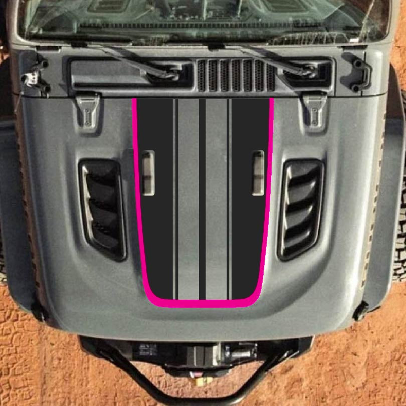 Hood Decal for Jeep Wrangler JL JLU Gladiator JT Rubicon Hood 2018+ Style #96