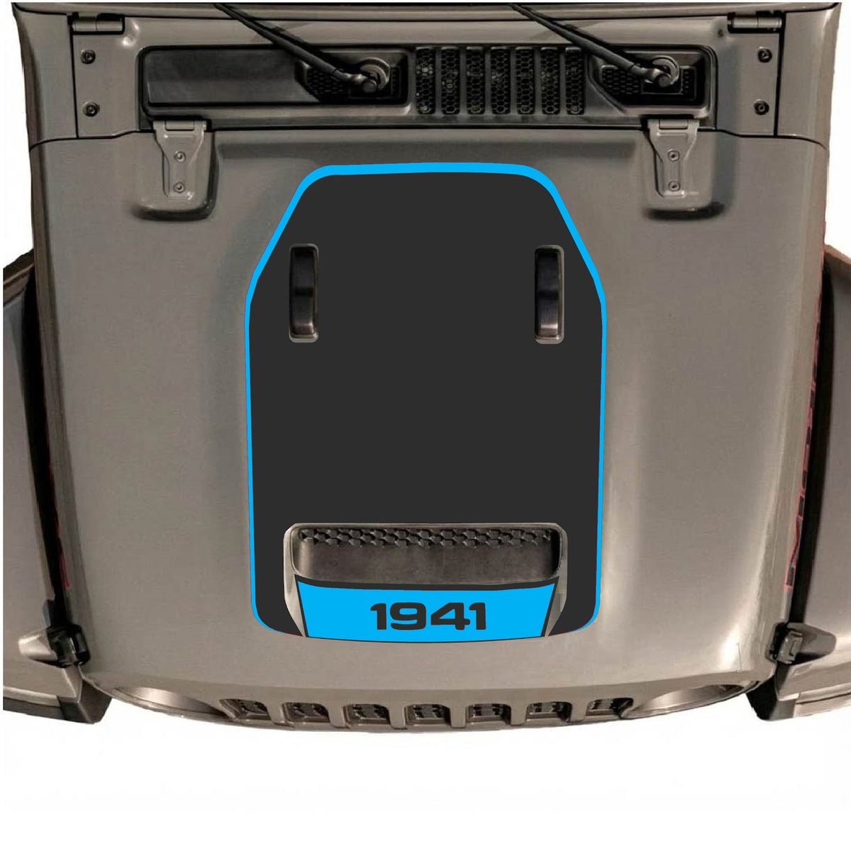 CarCode hood decal for Jeep Wrangler JL/JLU Rubicon 392 and JT Gladiator Mojave 2020-2026, style #63, bold graphic design.
