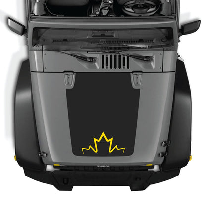 CarCode hood decal for Jeep Wrangler JK/JKU 2007-2018, style #11, shown on a vehicle's hood with bold graphic design.