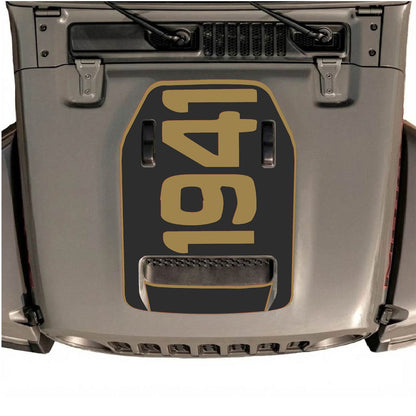 CarCode hood decal for Jeep Wrangler JL/JLU Rubicon 392 and JT Gladiator Mojave, style #01, shown on vehicle hood.