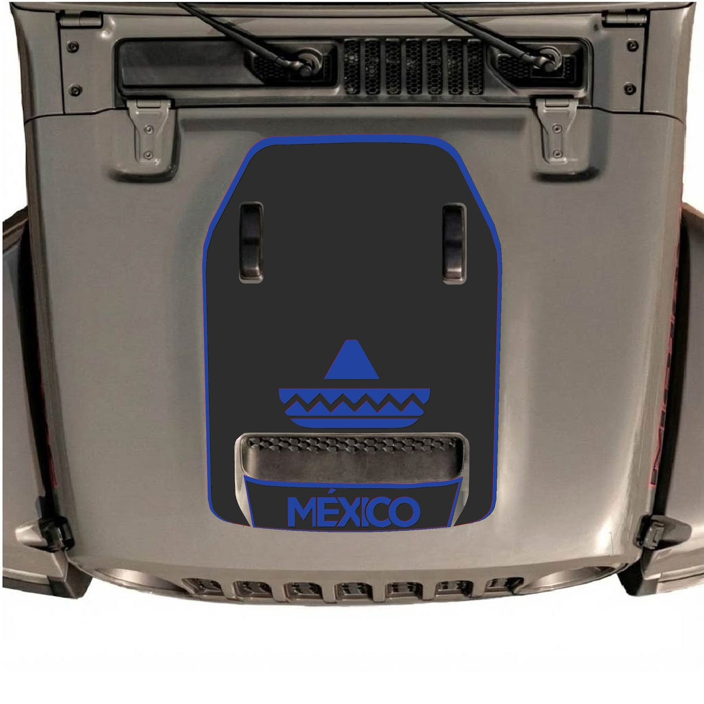 CarCode hood decal for Jeep Wrangler JL/JLU Rubicon 392 and JT Gladiator Mojave 2020-2026, style #15, shown on vehicle hood.