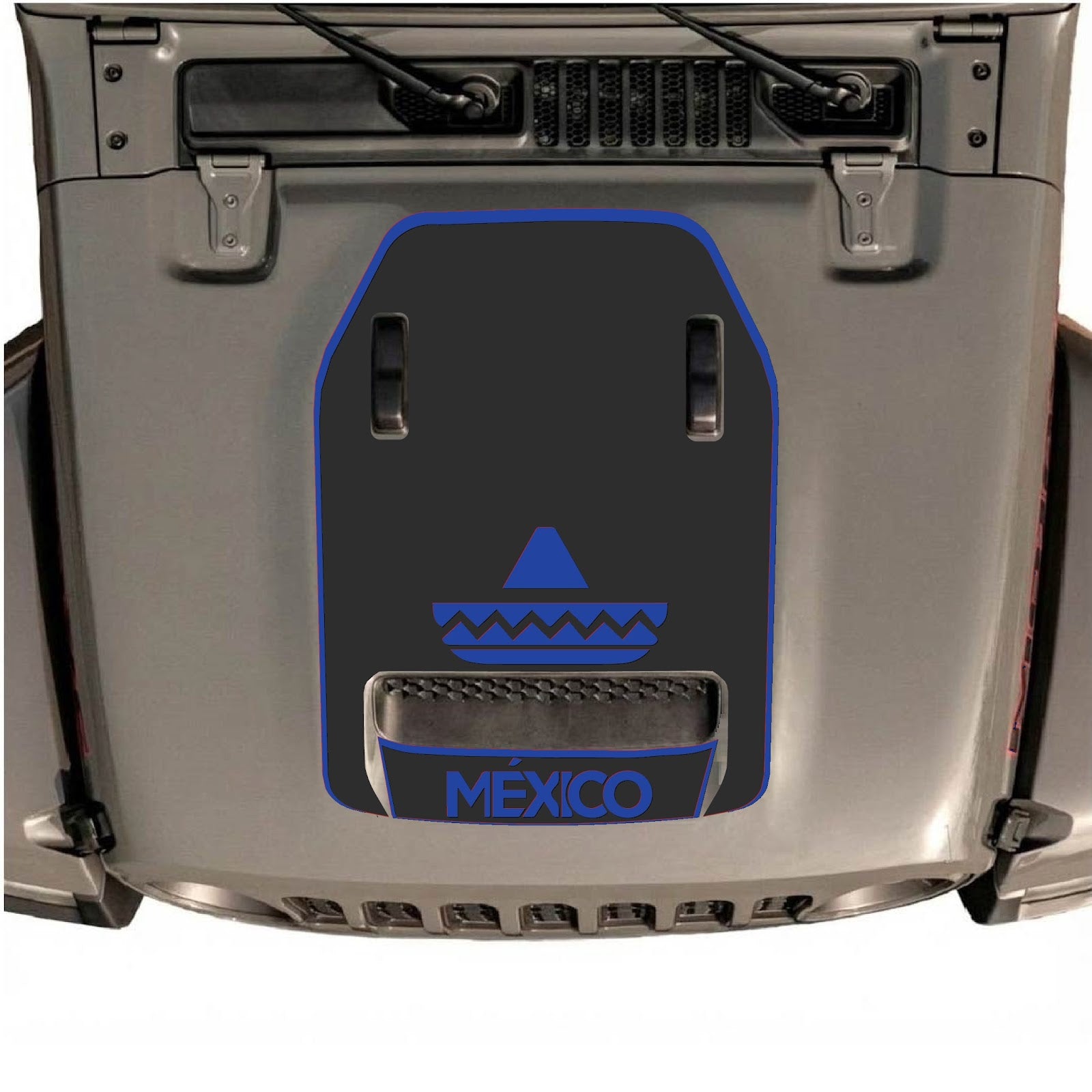 CarCode hood decal for Jeep Wrangler JL/JLU Rubicon 392 and JT Gladiator Mojave 2020-2026, style #15, shown on vehicle hood.