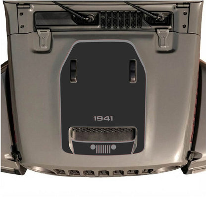 CarCode hood decal for Jeep Wrangler JL/JLU Rubicon 392 and JT Gladiator Mojave 2020-2026, style #59, shown on vehicle hood.