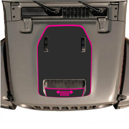 CarCode hood decal for Jeep Wrangler JL/JLU Rubicon 392 and JT Gladiator Mojave, style #61, shown on vehicle hood.