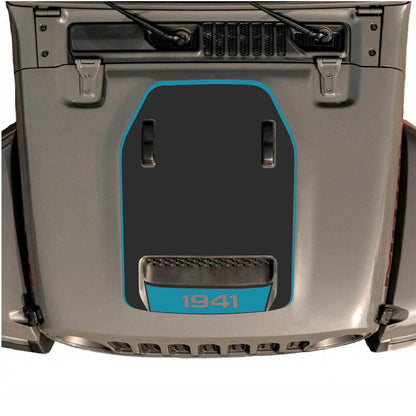 CarCode Jeep Wrangler JL/JLU Rubicon 392 and Gladiator Mojave hood decal, stylish graphic sticker on vehicle hood.