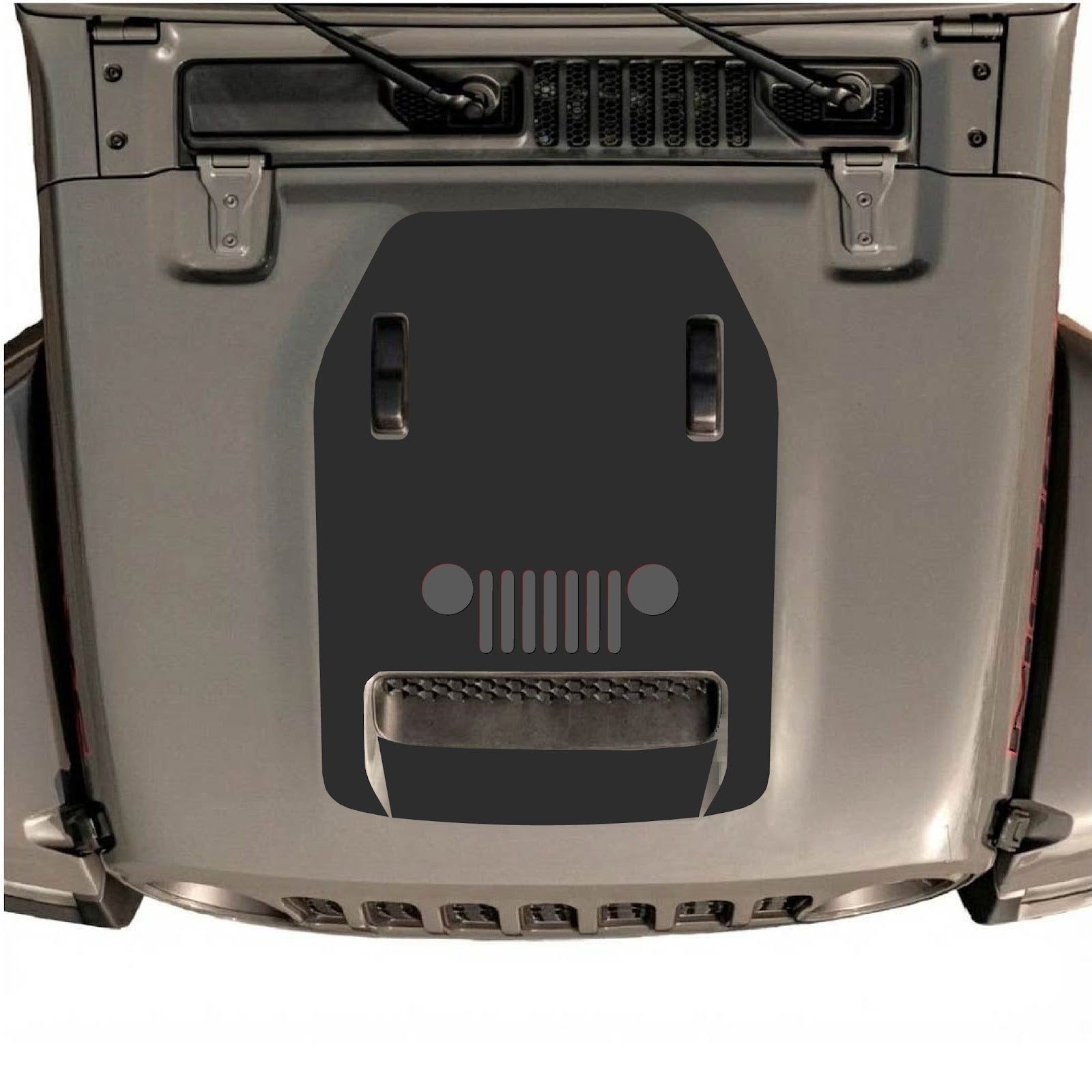 CarCode hood decal for Jeep Wrangler JL/JLU Rubicon 392 and JT Gladiator Mojave, style #50, featuring bold graphic design.