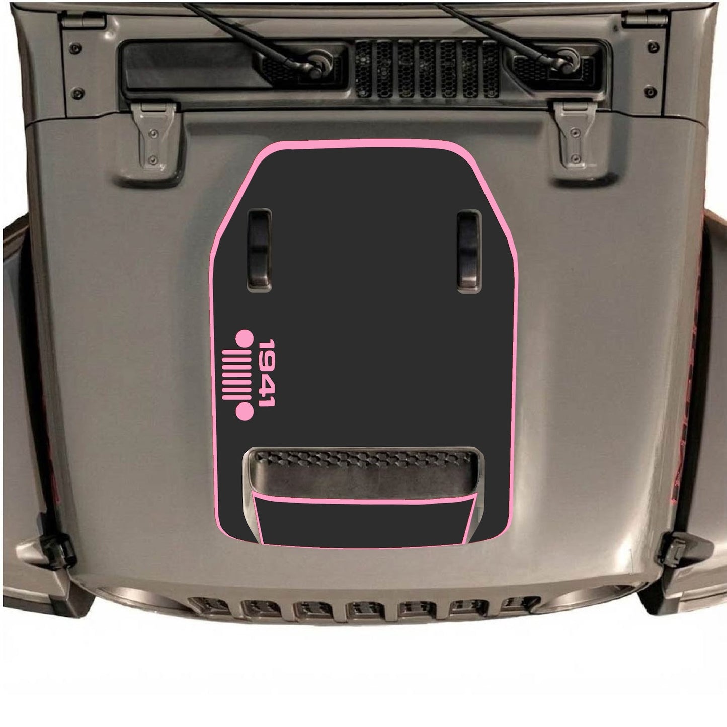 CarCode Jeep Wrangler JL/JLU Rubicon 392 and Gladiator Mojave hood decal, stylish design for 2020-2026 models, style #51