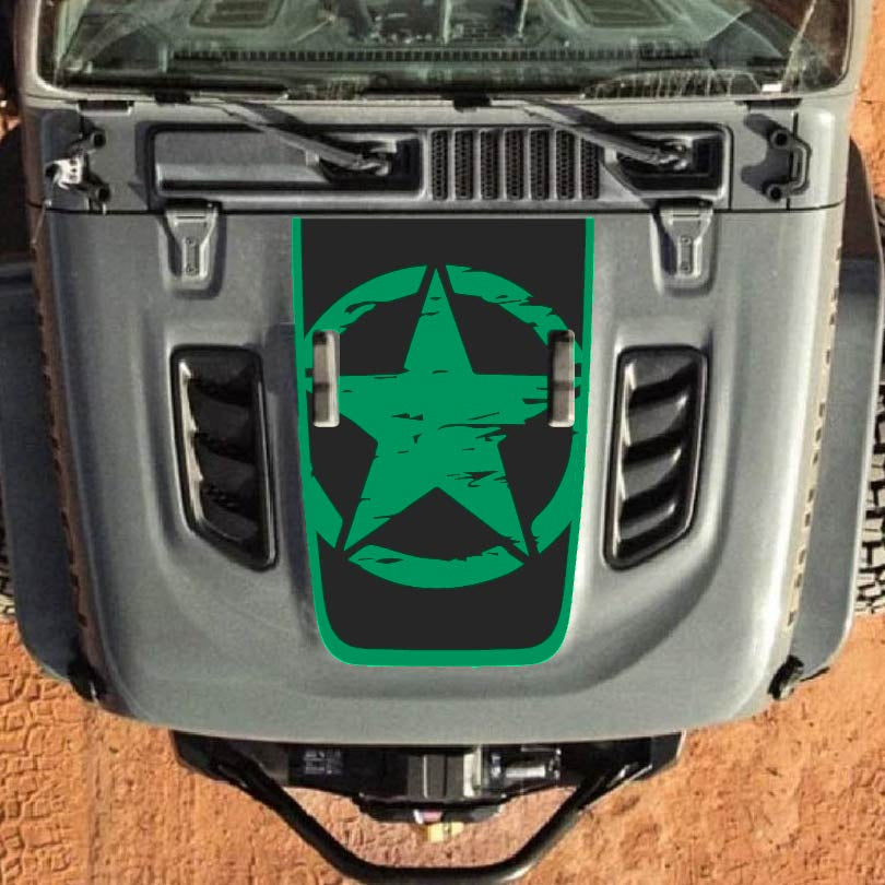 Hood Decal for Jeep Wrangler JL JLU Gladiator JT Rubicon Hood 2018+ Style #27