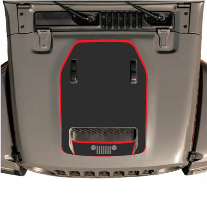 CarCode hood decal for Jeep Wrangler JL/JLU Rubicon 392 and JT Gladiator Mojave 2020-2026, style #99, black graphic on hood