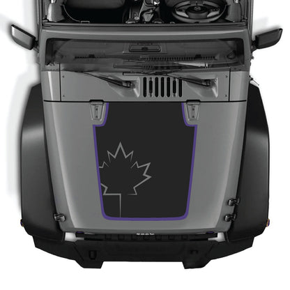 CarCode hood decal for Jeep Wrangler JK/JKU 2007-2018, Style #71, black graphic design on vehicle hood