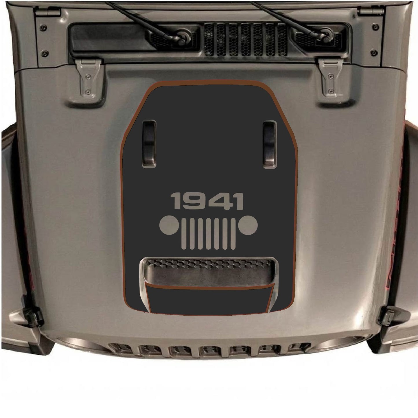 CarCode hood decal for Jeep Wrangler JL/JLU Rubicon 392 and JT Gladiator Mojave 2020-2026, style #92, featuring bold graphics on the hood