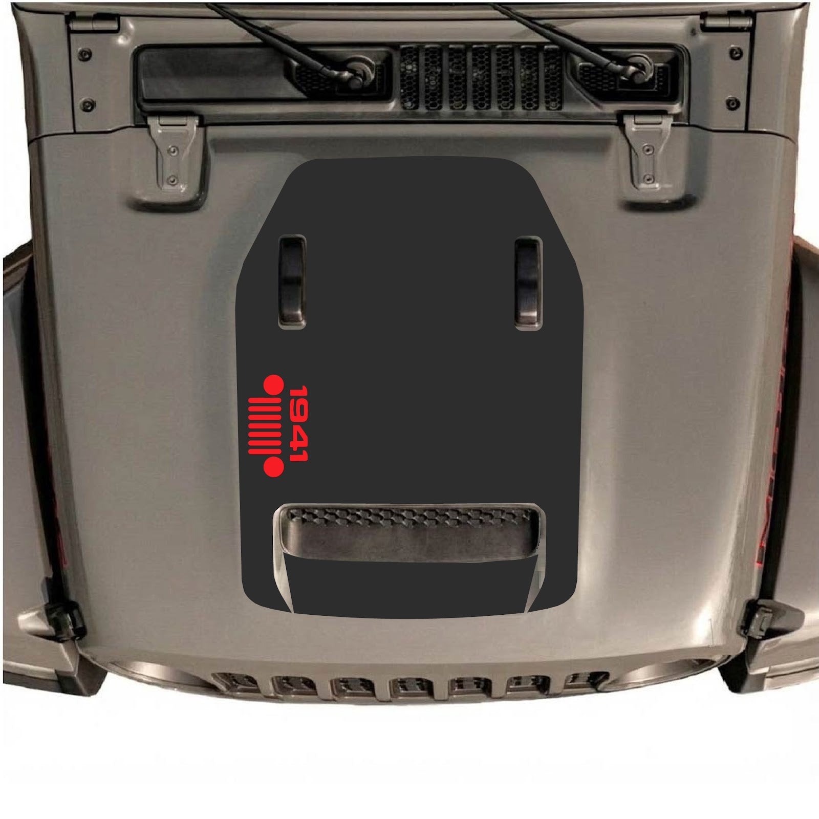 Jeep Wrangler JL Rubicon 392 hood decal by CarCode, style #52, featuring bold graphic design on the vehicle's hood.