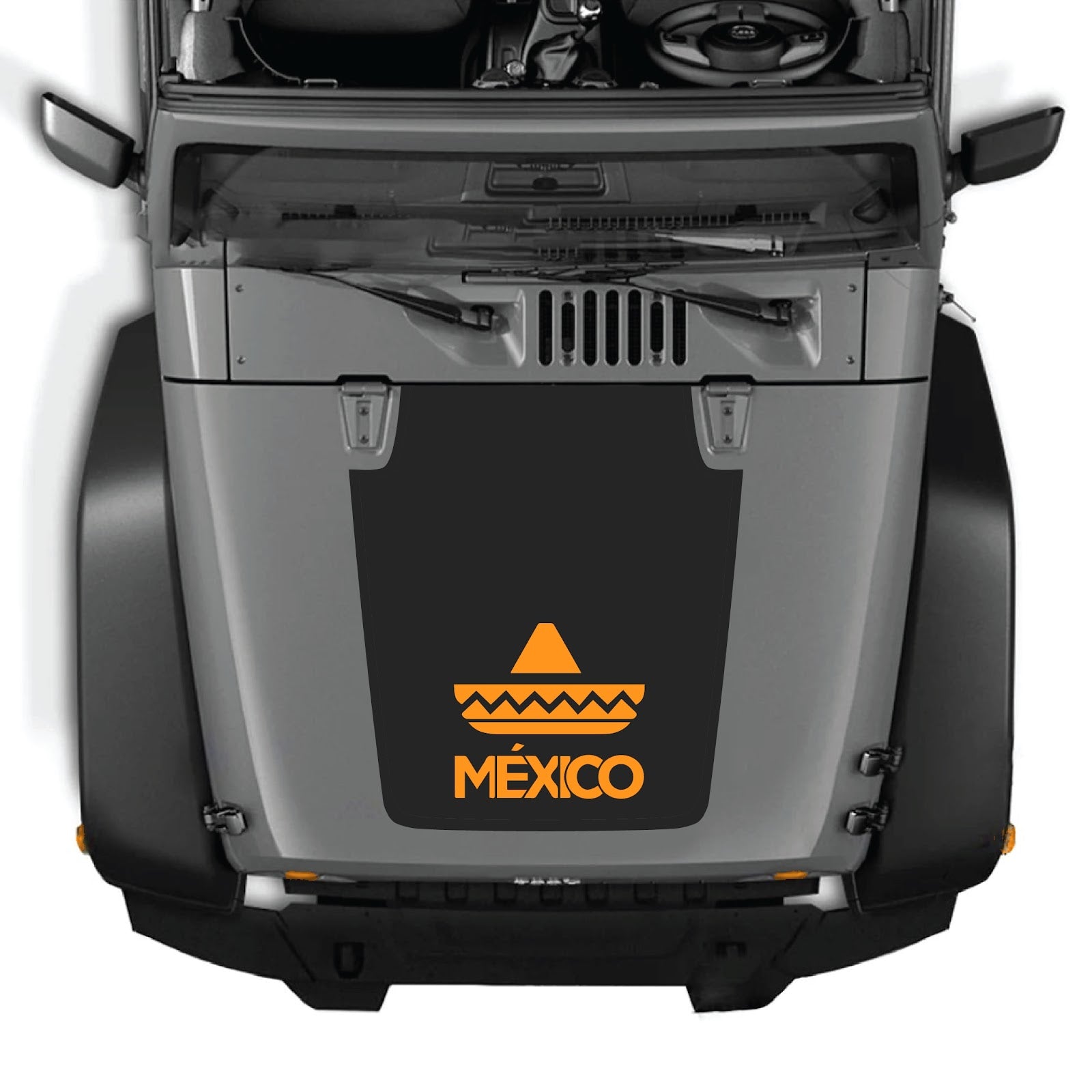 Jeep Wrangler JK/JKU 2007-2018 hood decal in style #33 by CarCode, featuring bold graphic design on the vehicle's hood.