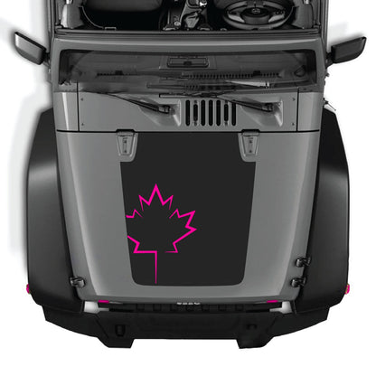 CarCode Jeep Wrangler JK/JKU hood decal Style #09 in black, featuring bold graphic design on a white background.