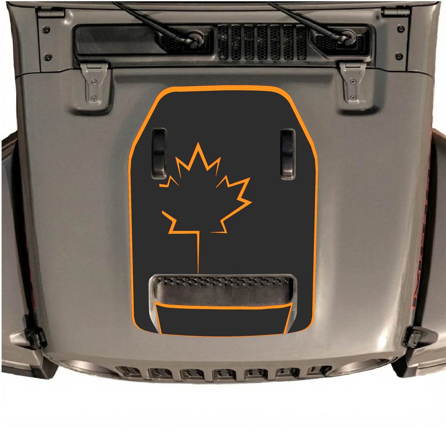 Jeep Wrangler JL/JLU Rubicon 392 or JT Gladiator Mojave hood decal by CarCode, style #23, featuring bold design on vehicle hood