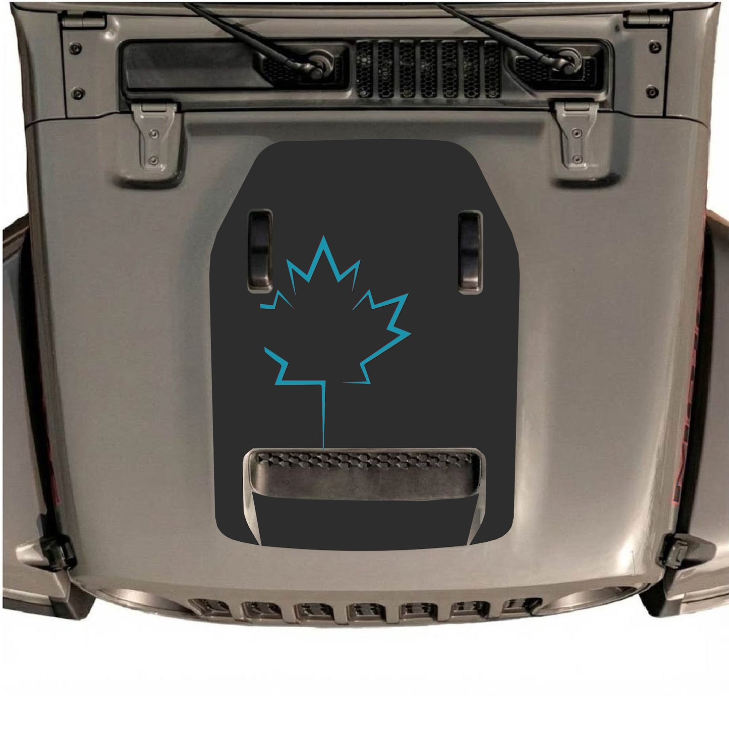 CarCode hood decal for Jeep Wrangler JL/JLU Rubicon 392 and JT Gladiator Mojave 2020-2026, style #24, shown on vehicle hood.