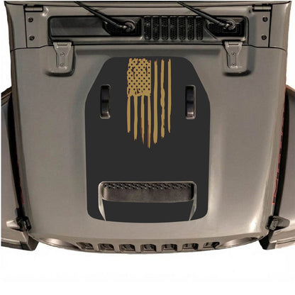 Jeep Wrangler JL/JLU Rubicon 392 and JT Gladiator Mojave hood decal by CarCode, style #32, featuring bold graphic design.