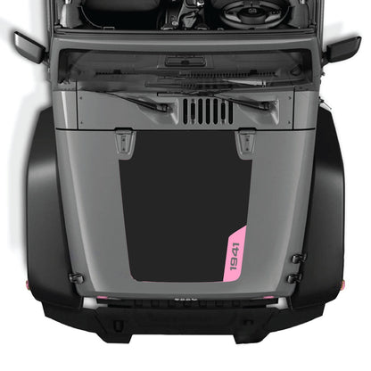 Jeep Wrangler JK/JKU hood decal by CarCode, style #83, black graphic design on vehicle hood for a custom look.