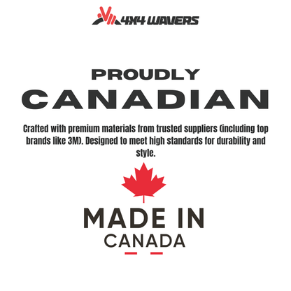 Kit d'autocollants 4x4wavers pour capot et côtés WRANGLER – Autocollants en vinyle compatibles avec les modèles Jeep Wrangler – 2 autocollants – Fabriqué au Canada