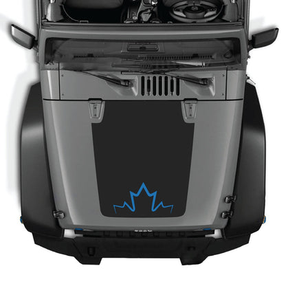 CarCode hood decal for Jeep Wrangler JK/JKU 2007-2018, style #11, featuring bold graphics on the vehicle's hood.