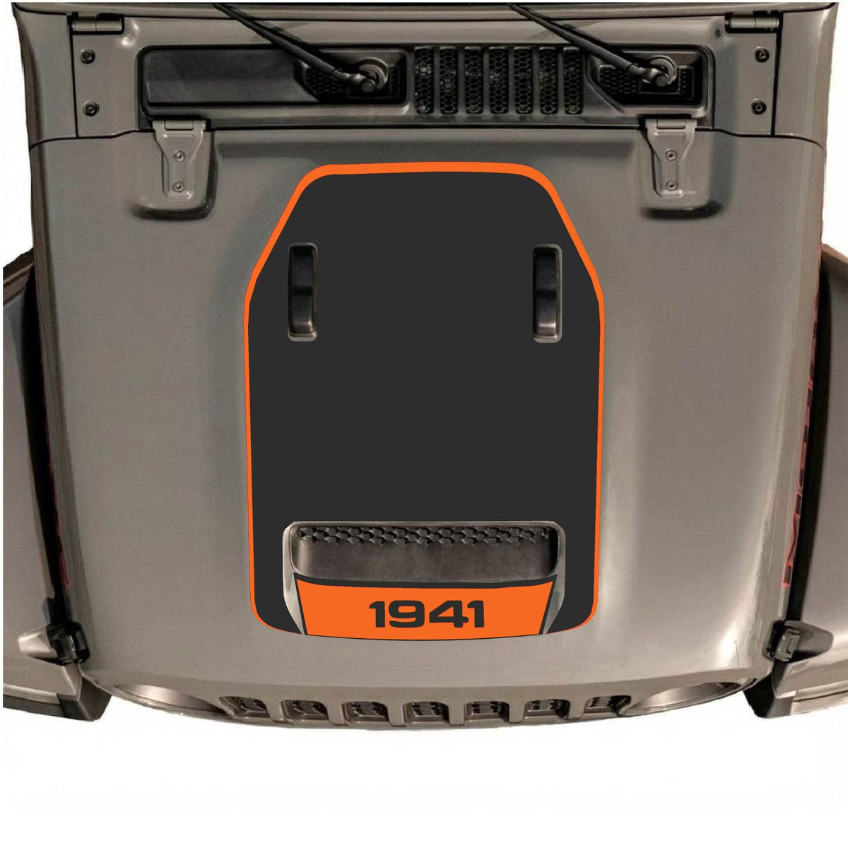 CarCode hood decal for Jeep Wrangler JL/JLU Rubicon 392 and JT Gladiator Mojave, style #63, featuring bold graphic design on the hood.