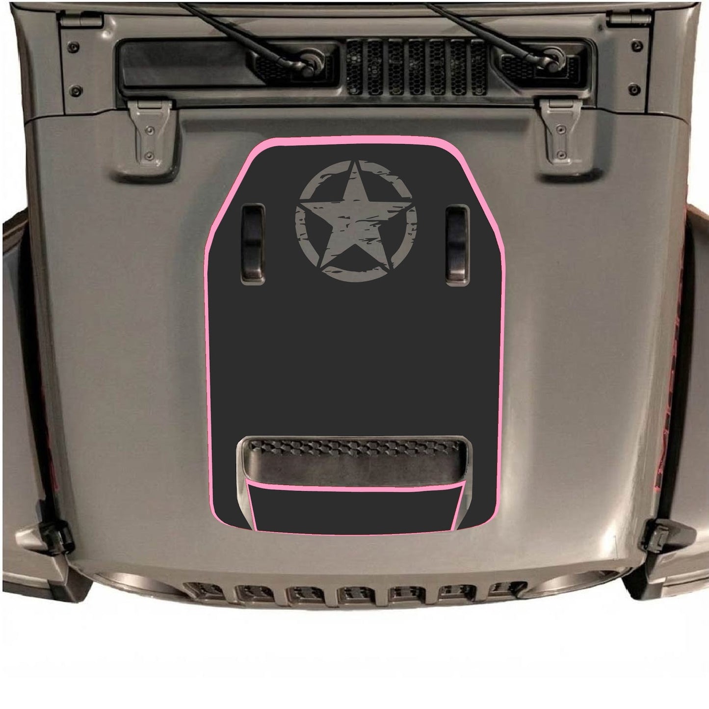 CarCode hood decal for Jeep Wrangler JL/JLU Rubicon 392 and JT Gladiator Mojave 2020-2026, style #89, shown on vehicle hood.